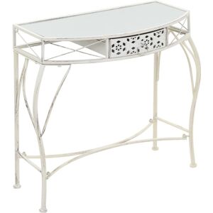 vidaXL Mesa auxiliar estilo francés metal 82x39x76 cm blanca