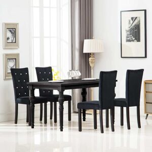 vidaXL Sillas de comedor 4 unidades terciopelo negro