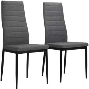 vidaXL Sillas de comedor 2 unidades tela gris claro