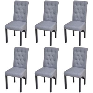 vidaXL Sillas de comedor 6 unidades tela gris claro