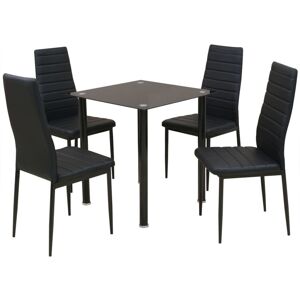 vidaXL Conjunto de mesas y sillas de comedor de cinco piezas negro