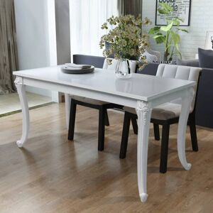 vidaXL Mesa de comedor 116x66x76 cm blanco brillante