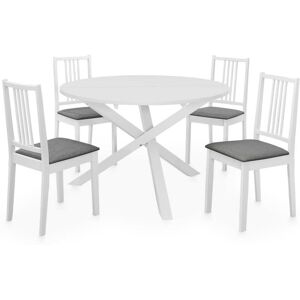 vidaXL Juego de muebles de comedor 5 piezas MDF blanco