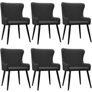 vidaXL Sillas de comedor 6 unidades tela negro