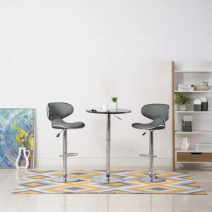 vidaXL 323648  Bar Stools 2 pcs Grey Faux Leather