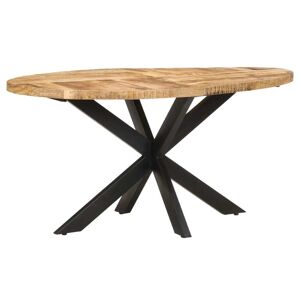 vidaXL Mesa de comedor de madera de mango rugosa 160x90x75 cm