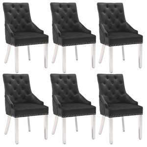 vidaXL Sillas de comedor 6 unidades terciopelo negro