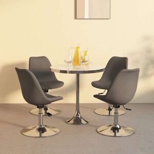 vidaXL Sillas de comedor giratorias 4 unidades tela gris oscuro