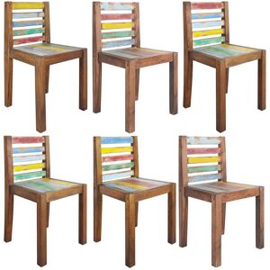 vidaXL Sillas de comedor 6 unidades madera maciza reciclada