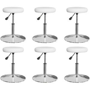 vidaXL Sillas de comedor 6 uds cuero sintético blanco