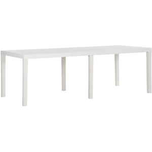 vidaXL Mesa de jardín PP blanco 220x90x72 cm