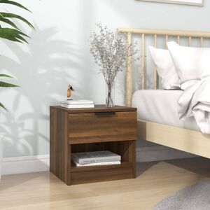 vidaXL Mesita de noche madera contrachapada color roble marrón