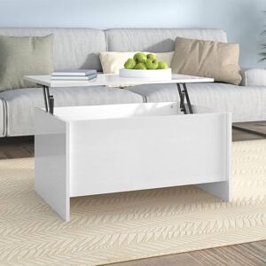 vidaXL Mesa centro madera contrachapada blanco brillo 80x55,5x41,5 cm