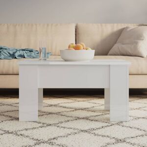 vidaXL Mesa de centro madera contrachapada blanco brillo 79x49x41 cm