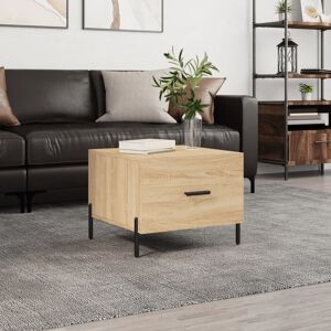 vidaXL Mesa de centro madera contrachapada roble Sonoma 50x50x40 cm