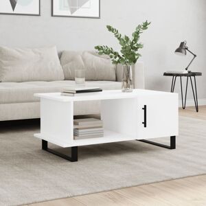 vidaXL Mesa de centro madera contrachapada blanco 90x50x40 cm