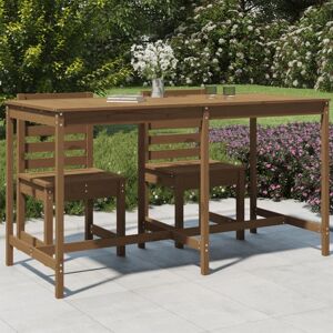 vidaXL Mesa de jardín madera maciza pino marrón miel 203,5x90x110 cm