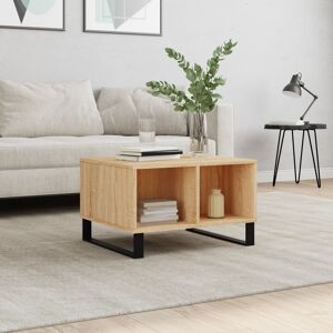 vidaXL Mesa de centro madera contrachapada roble Sonoma 60x50x36,5 cm