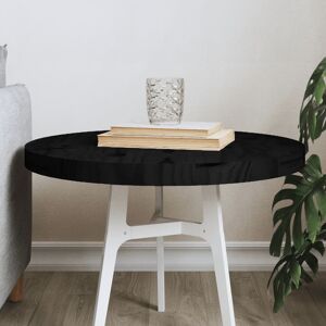 vidaXL Tablero de mesa redondo madera maciza de pino negro Ø50x3 cm