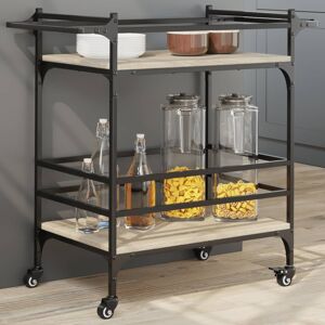 vidaXL Carrito de cocina madera ingeniería roble Sonoma 82x40x78,5 cm