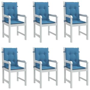 vidaXL Cojines silla respaldo bajo 6 ud tela azul melange 100x50x4 cm