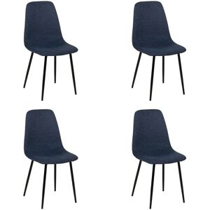 LOLAhome Pack 4 sillas de comedor azul