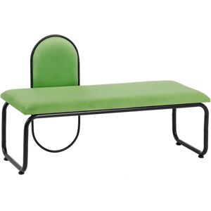 LOLAhome Banqueta con respaldo de terciopelo y metal verde de 110x40x68 cm