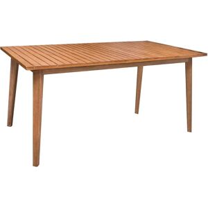 LOLAhome Mesa de jardín comedor de acacia marrón de 74x90x150 cm