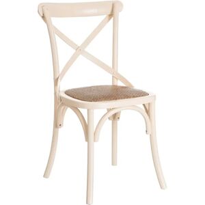 LOLAhome Silla de comedor Aspas blanco de madera de olmo