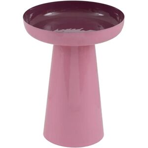 LOLAhome Mesita pedestal lacada de metal rosa de Ø 40x53 cm