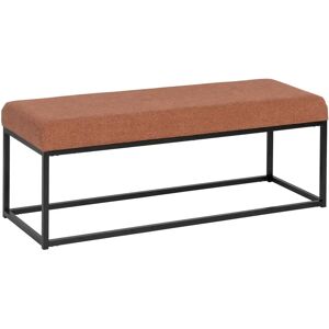 LOLAhome Banqueta pie de cama tapizada de hierro y tela teja de 120x40x45 cm