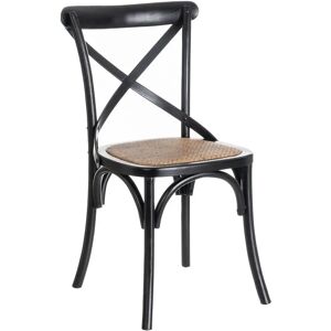 LOLAhome Silla de comedor Aspas negro de madera de olmo