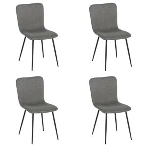 LOLAhome Pack de 4 sillas de comedor gris