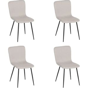 LOLAhome Pack de 4 sillas de comedor de tela beige