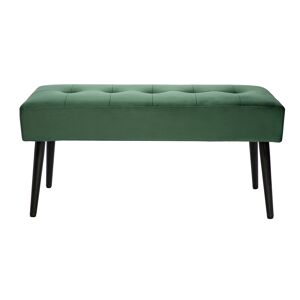 Miliboo Banco de diseño capitoné de terciopelo verde oscuro y metal negro 95 cm GUESTA