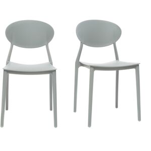 Miliboo Lote de 2 sillas modernas gris polipropileno ANNA