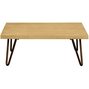 Miliboo Mesa de centro cuadrada de madera de mango maciza y metal negro 80 cm VIBES