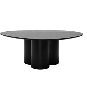 Miliboo Mesa de centro de diseño de madera negra 100 cm HOLLEN