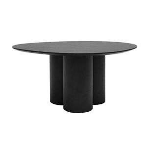 Miliboo Mesa de centro de diseño de madera negra 78 cm HOLLEN