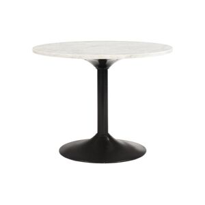 Miliboo Mesa de centro de mármol y metal negro 60 cm COPEN