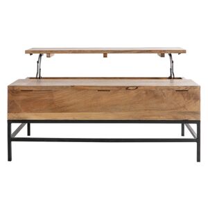 Miliboo Mesa de centro elevable industrial mango y metal L110 cm YPSTER