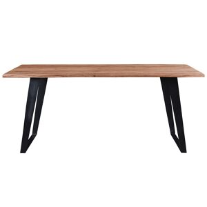 Miliboo Mesa de comedor en acacia y metal negro L175 KORA