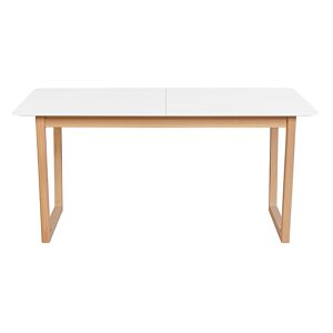 Miliboo Mesa de comedor extensible madera clara y blanco L160-240 cm LAHO