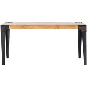 Miliboo Mesa de comedor industrial acero y madera L160 MADISON