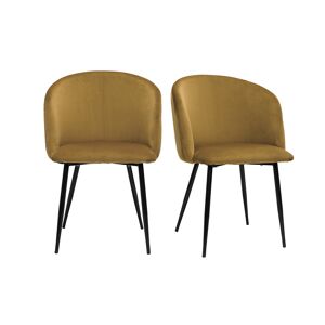 Miliboo Set de 2 sillas de terciopelo bronce VANITY