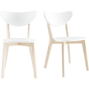 Miliboo Sillas diseño madera y laminado blanco LEENA (lote de 2)