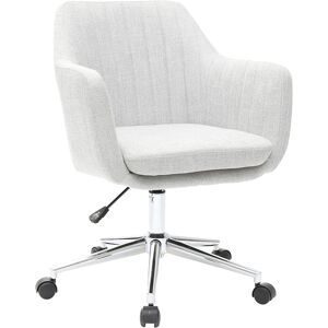 Miliboo Sillón de escritorio moderno en tejido gris claro ALEYNA