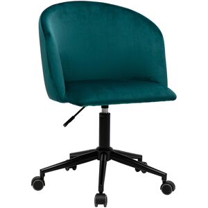 Miliboo Sillón de escritorio terciopelo azul petróleo VANITY