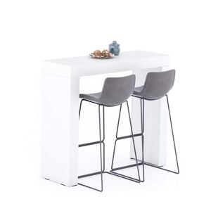 Mobili Fiver Mesa alta Evolution 120x40, Fresno Blanco con dos patas