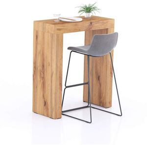 Mobili Fiver Mesa alta Evolution 90x40, Madera Rustica con dos patas